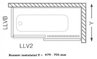 ROLTECHNIK vanová zástěna boční LLVB 700 výplň transparent, rám brillant   573-7000000-00-02